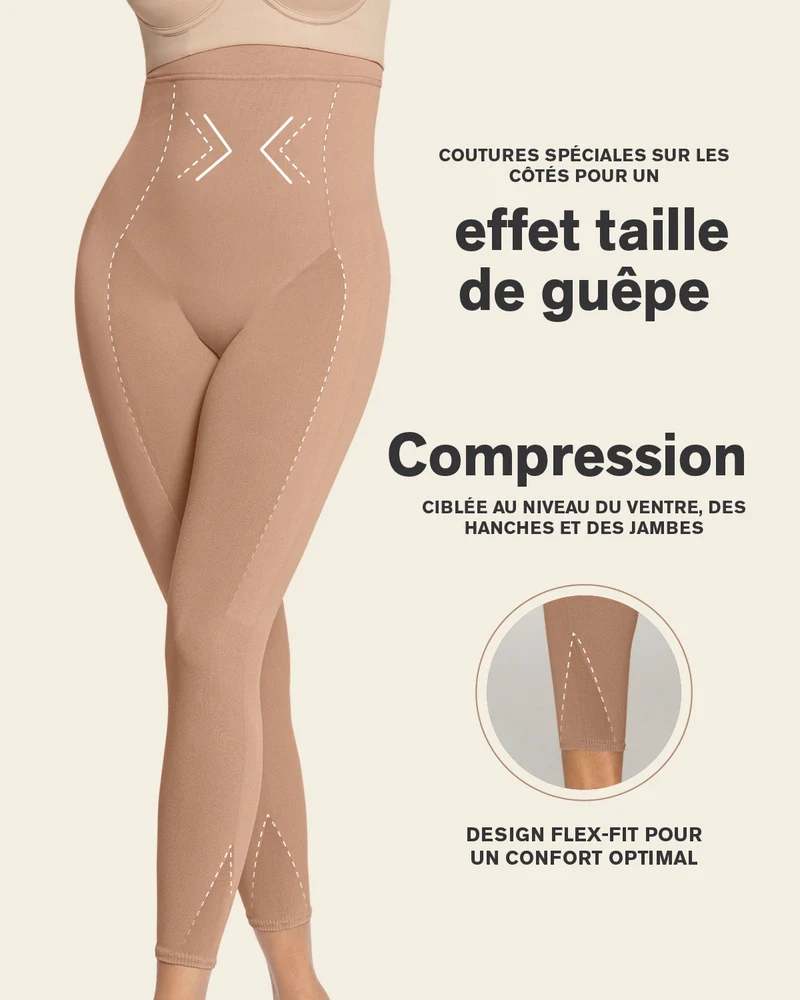 Body invisible avec compression des jambes et rehaussement des fesses