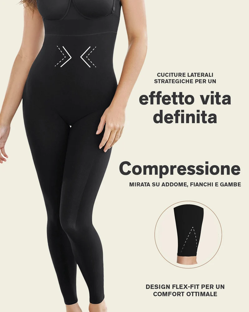 Body invisible avec compression des jambes et rehaussement des fesses