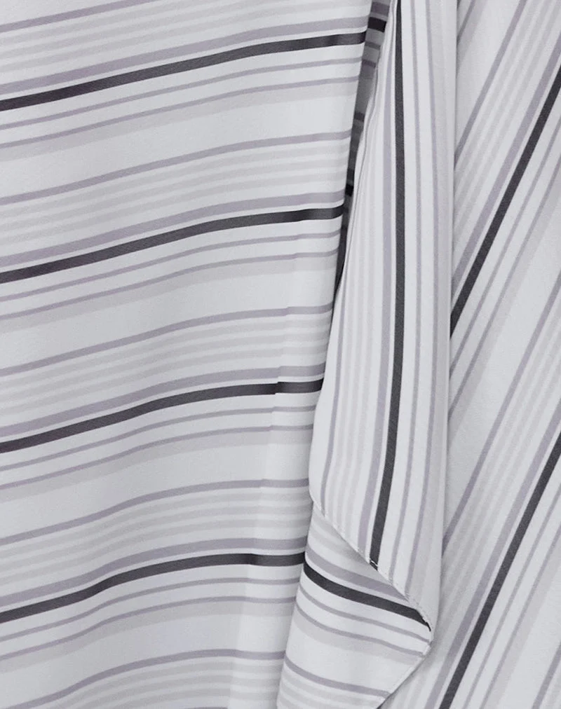 Ebiet Midi Skirt in Diagonal Stripe Tonal Grey (jupe midi à rayures diagonales)