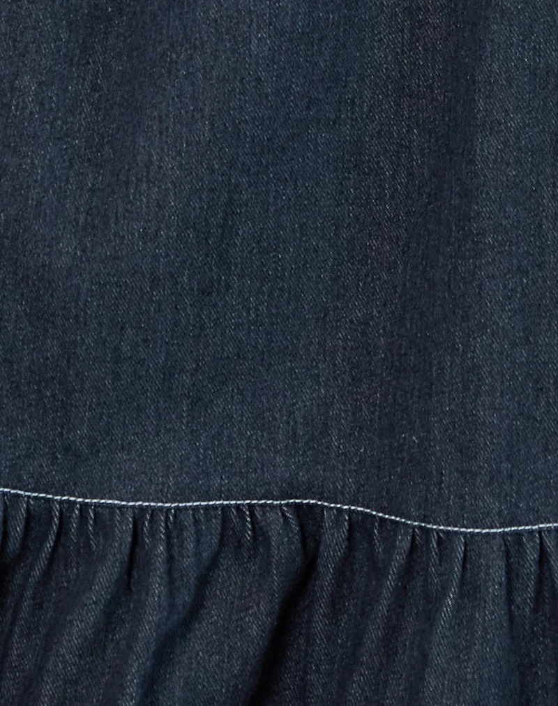 Mini robe Carlisle en chambray indigo