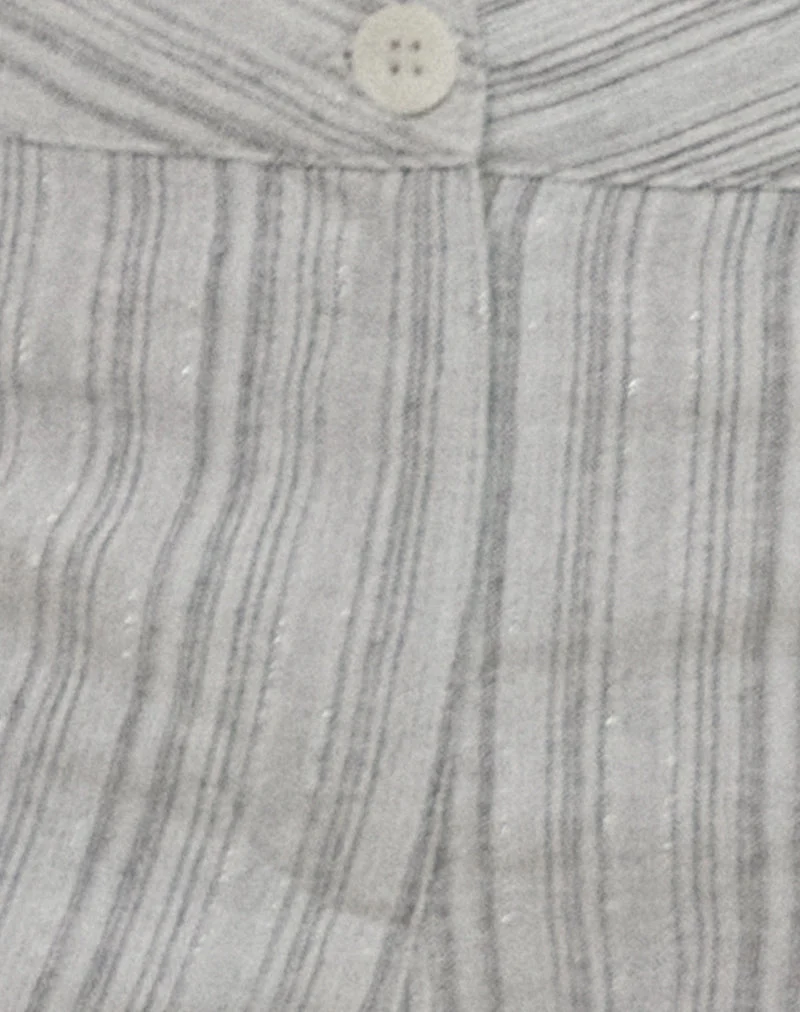 Ada Micro Short en Ivoire Gris Rayé