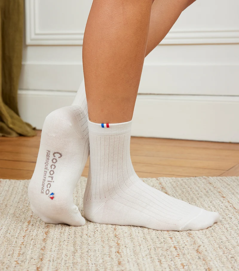 Chaussettes Femme en Laine Ecru x5 - Pack Intemporel