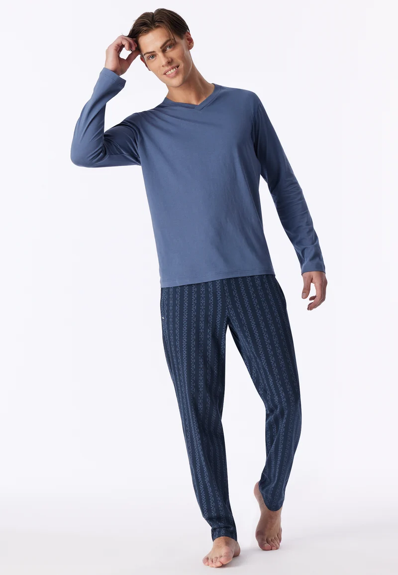 Shirt V-Ausschnitt Blau - Mix+Relax