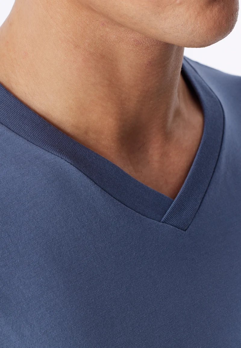 Shirt V-Ausschnitt Blau - Mix+Relax