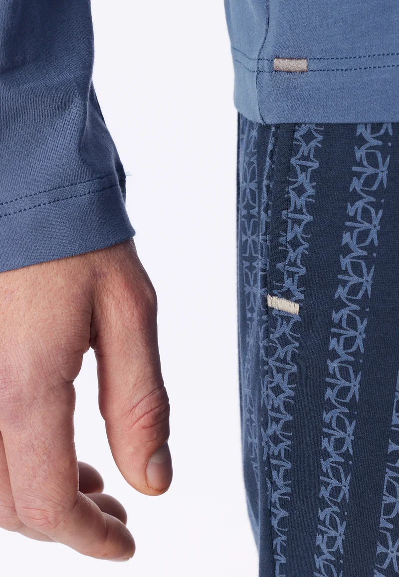 Shirt V-Ausschnitt Blau - Mix+Relax