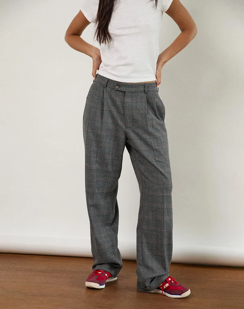 Pantalon Brayden à carreaux gris de tailleur