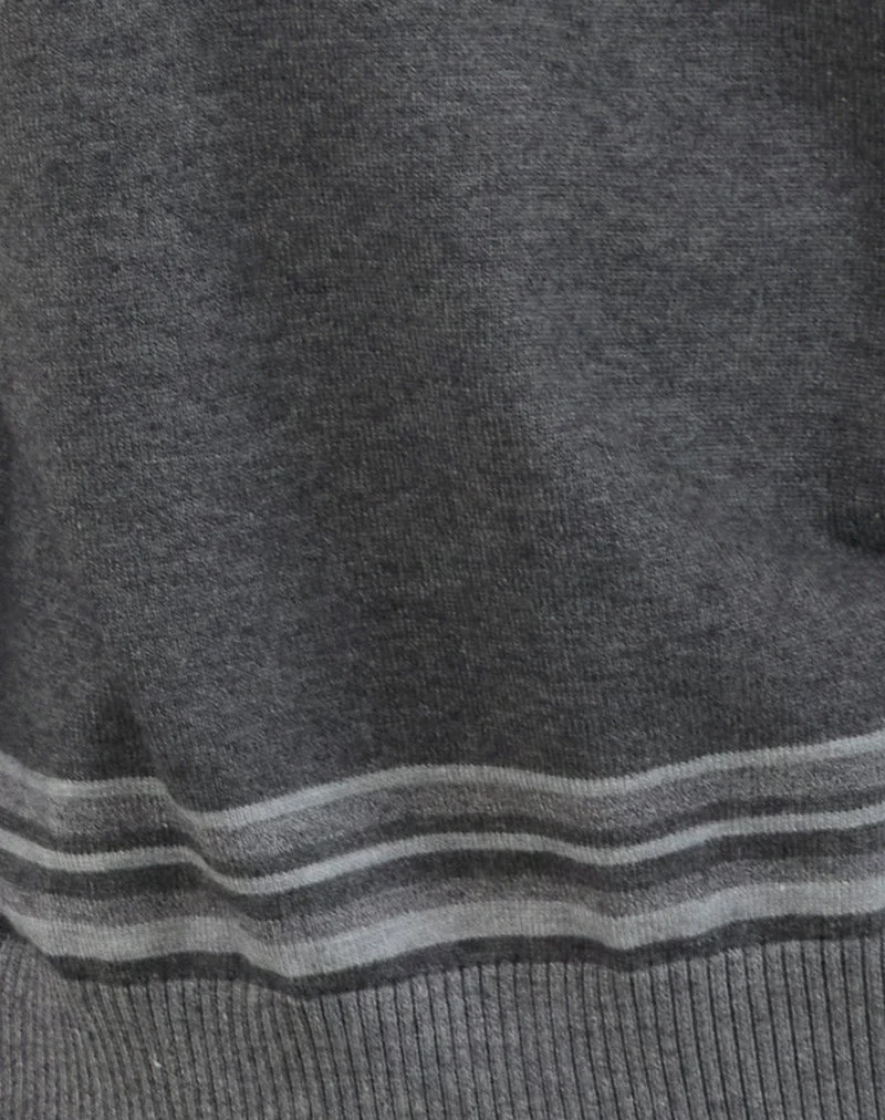 Yarnia - Pull à col en V souple, anthracite