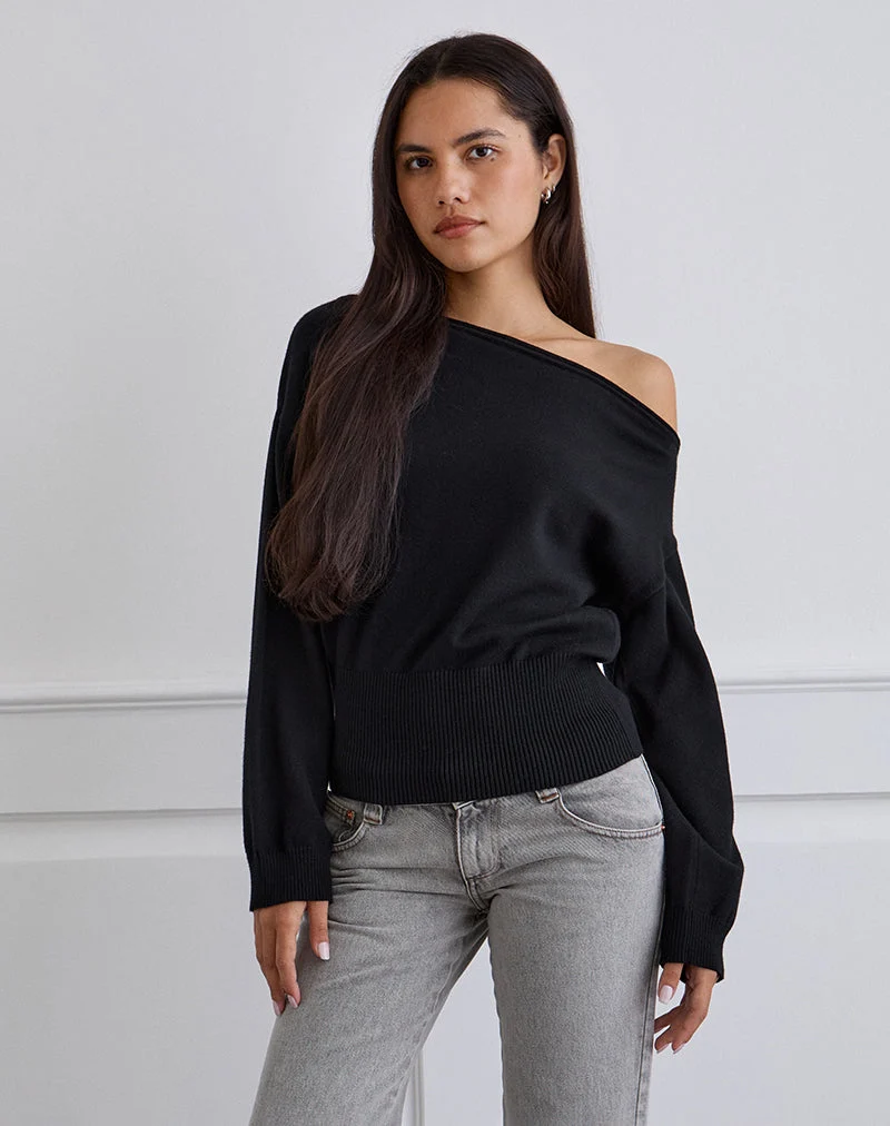 Pull Jalira Asymmetric Cinch en noir