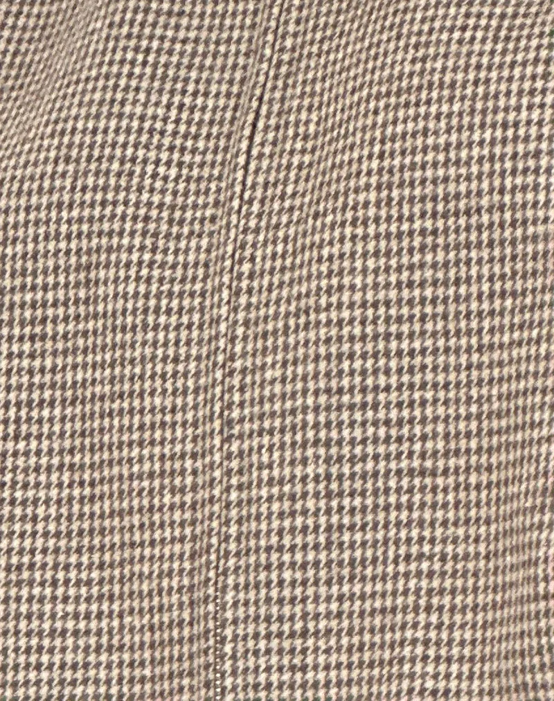 Carlo Cropped Jacket in Check Brown