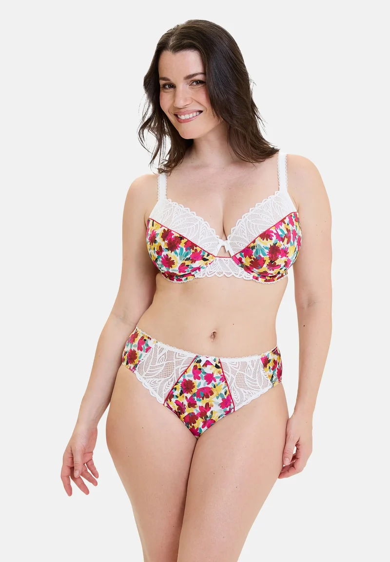 Soutien-gorge emboîtant Célia Fleurs Rouges & Jaunes