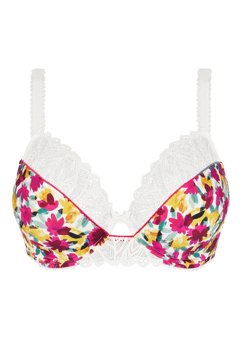 Soutien-gorge emboîtant Célia Fleurs Rouges & Jaunes