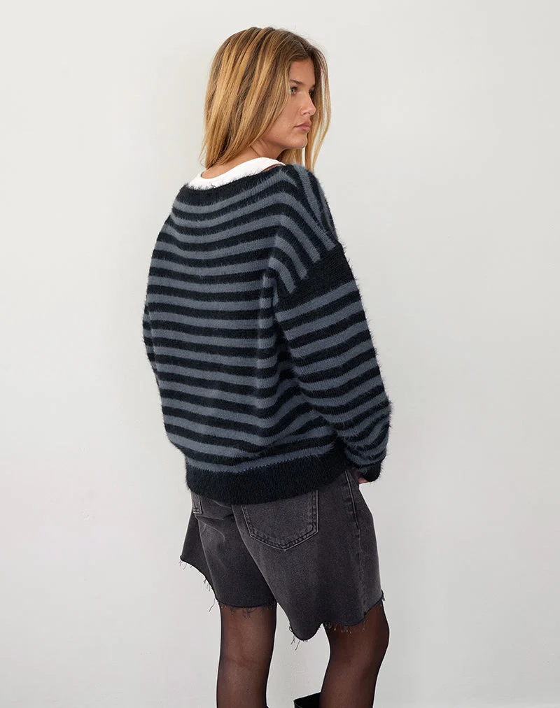 Pull Zuleika à rayures anthracite