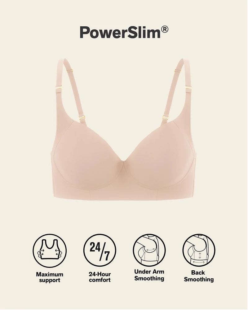 Soutien-gorge à push-up doux avec aisselles et dos très couvrants