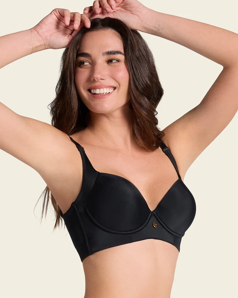Soutien-gorge à push-up doux avec aisselles et dos très couvrants