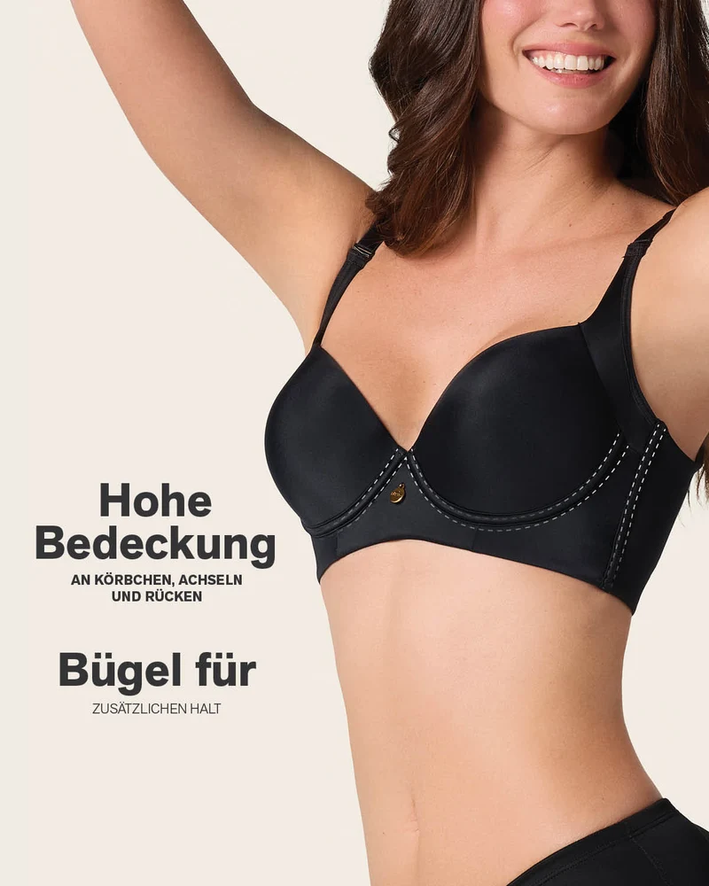 Pack de 2 soutiens-gorge push-up souples avec une bonne couverture au niveau des emmanchures et du dos