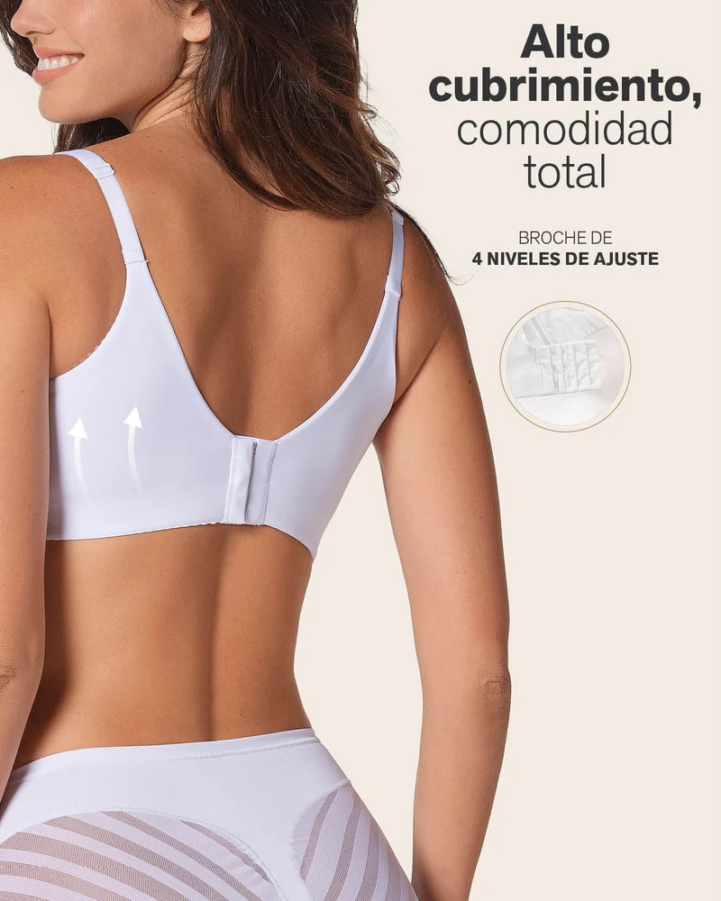 Soutien-gorge à push-up doux avec aisselles et dos très couvrants