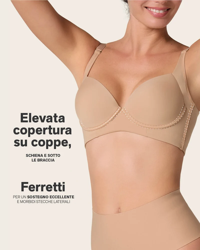Soutien-gorge à push-up doux avec aisselles et dos très couvrants