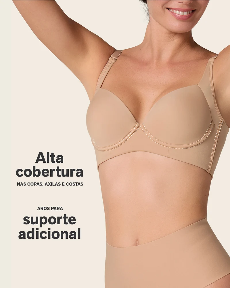 Soutien-gorge à push-up doux avec aisselles et dos très couvrants