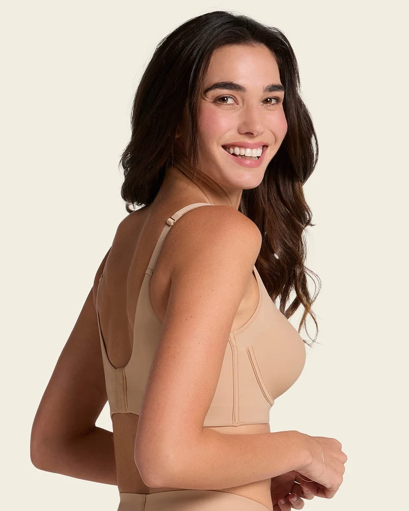 Soutien-gorge à push-up doux avec aisselles et dos très couvrants