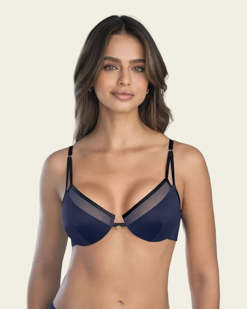 Soutien-gorge à armatures flottantes effet d’ombre en tulle transparent