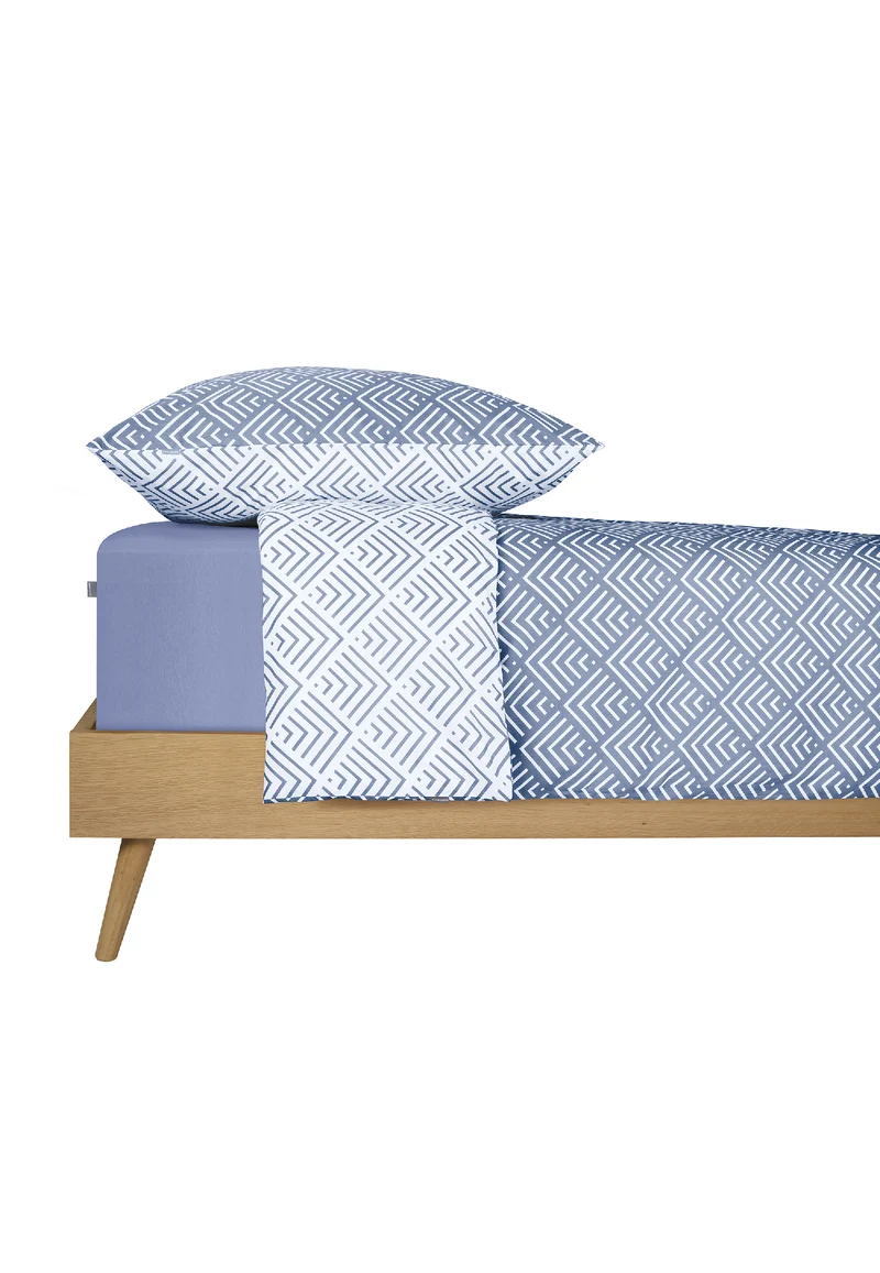 Bettwäscheset 2-teilig Blau/Weiss gemustert - SCHIESSER Home