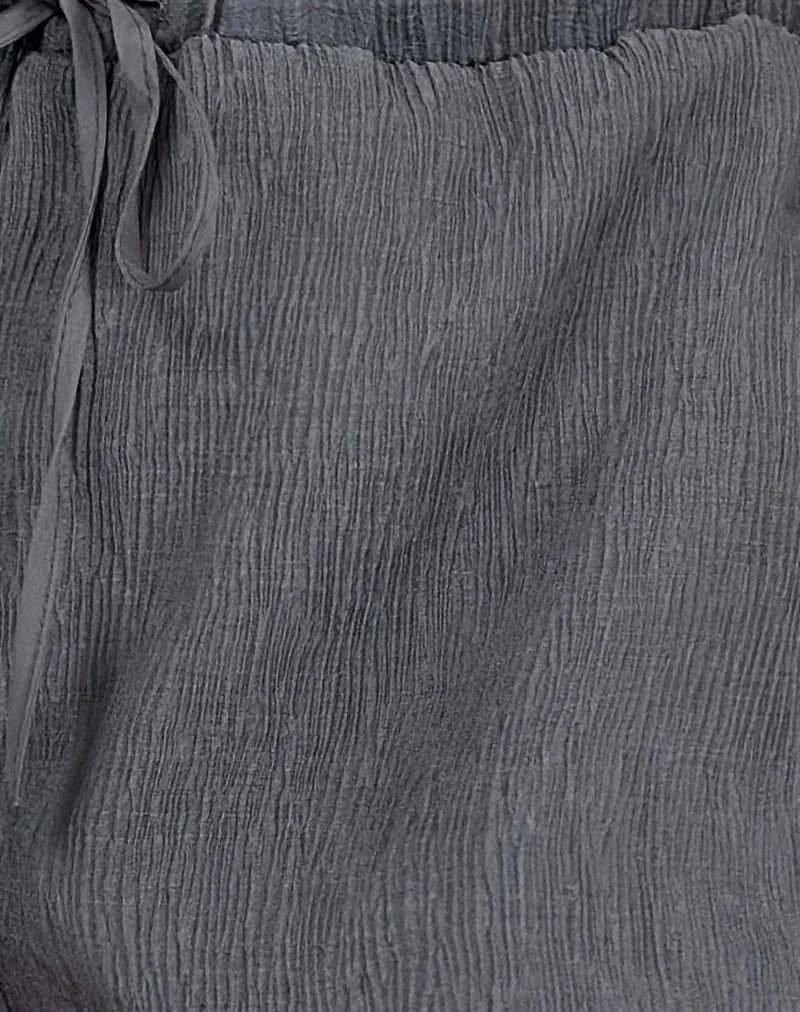 Short Elletra en mousseline froissée Gris