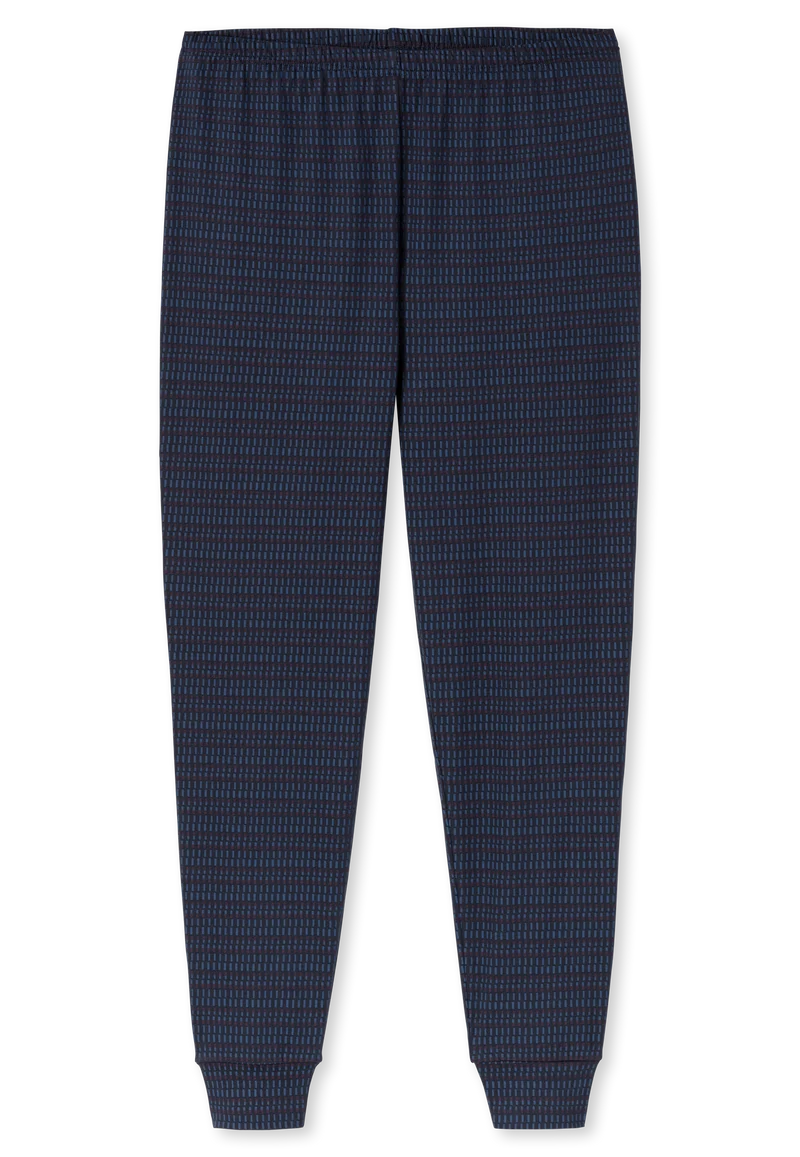 Schlafanzug mit Bündchen Blau gemustert - Casual Essentials
