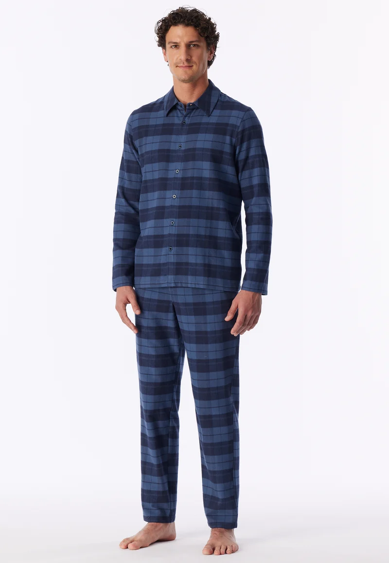 Pyjama Blau kariert - Selected Premium Warming