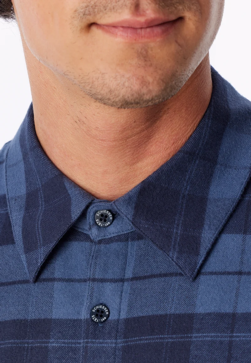 Pyjama Blau kariert - Selected Premium Warming