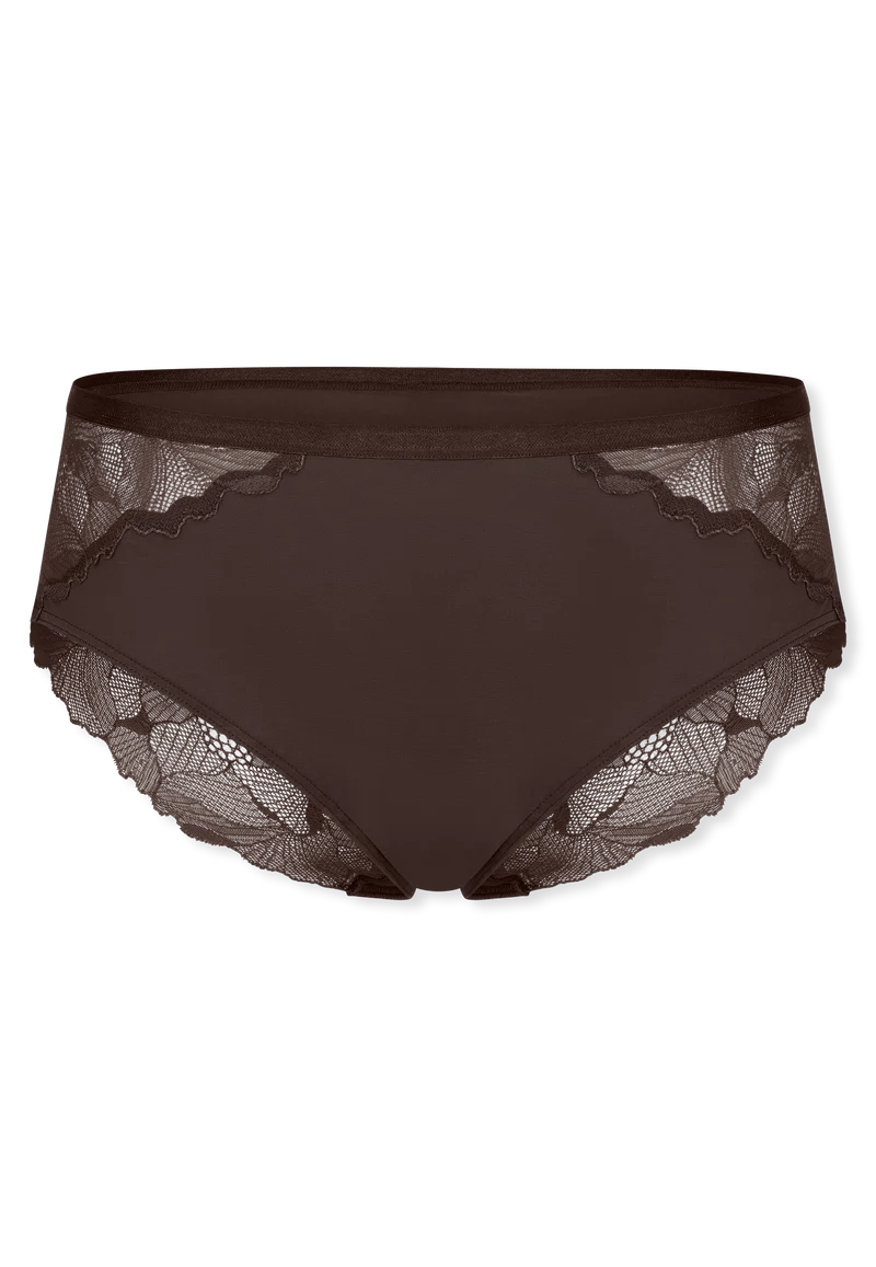 Brazilian Slip mit Spitze Braun - Unique Premium