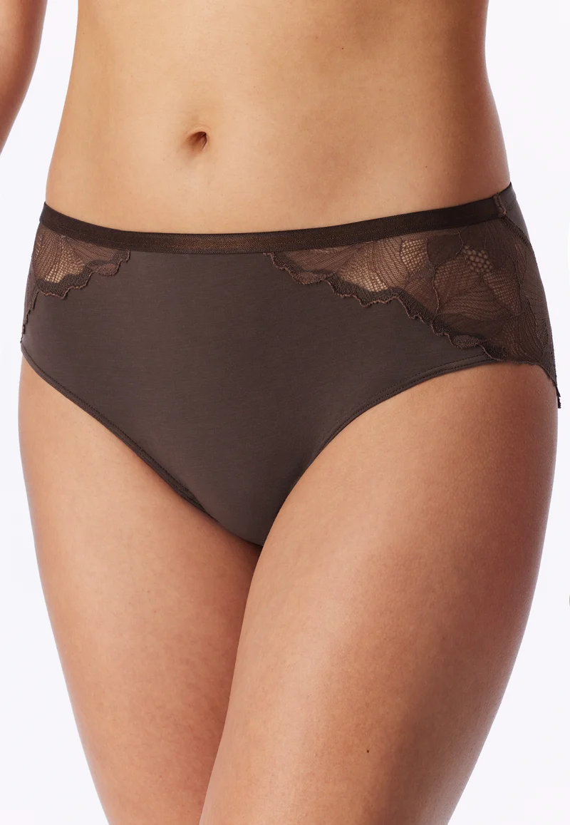 Brazilian Slip mit Spitze Braun - Unique Premium
