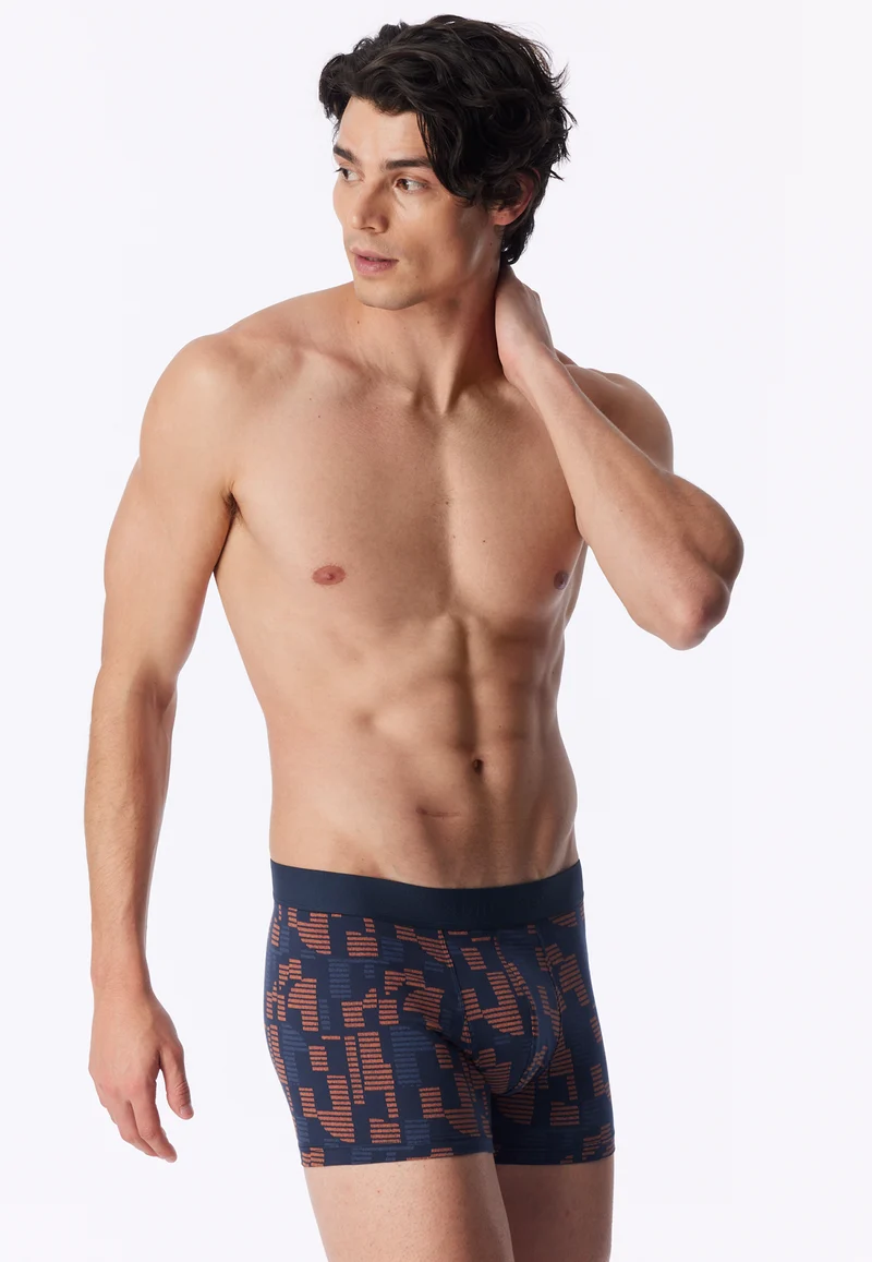 Enge Boxershorts Blau/Orange gemustert - 95/5