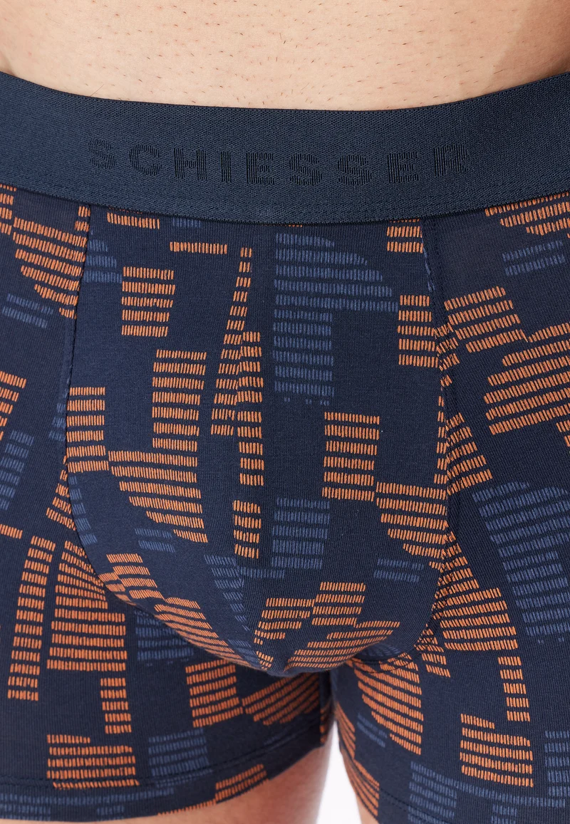 Enge Boxershorts Blau/Orange gemustert - 95/5