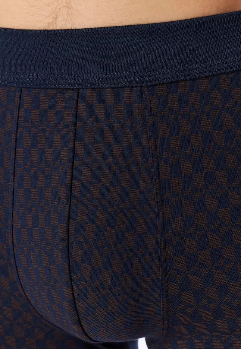 Enge Boxershorts Blau/Orange gemustert - 95/5