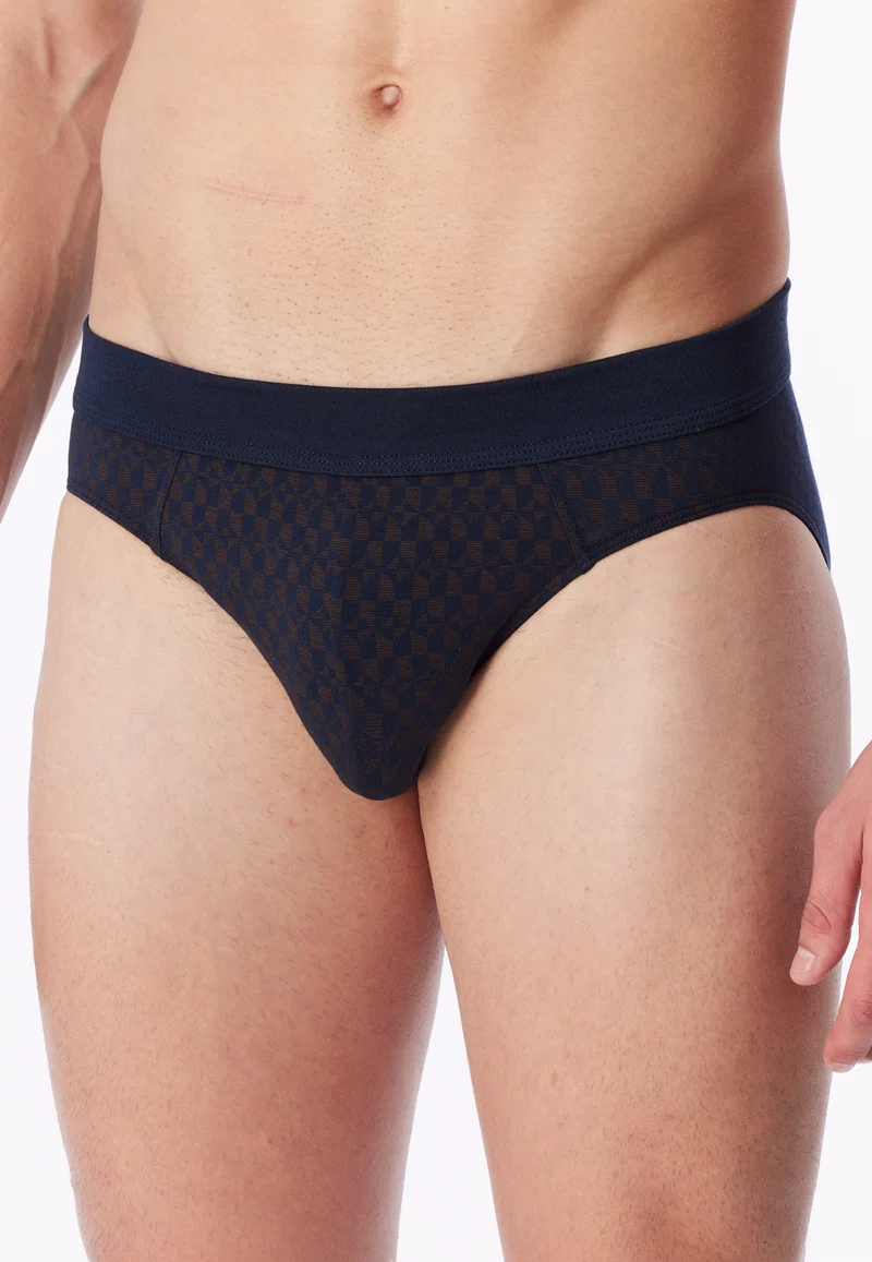 Slip Blau/Orange gemustert - 95/5