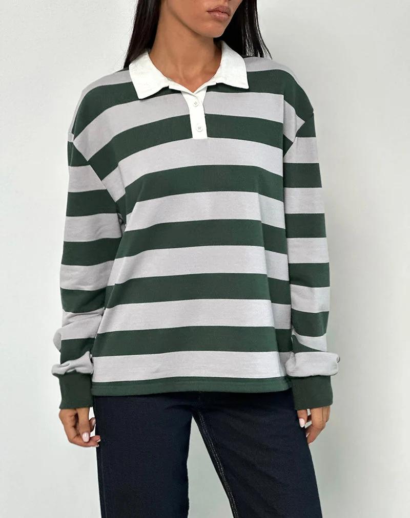 Maillot de rugby Kumara en vert, kaki et blanc