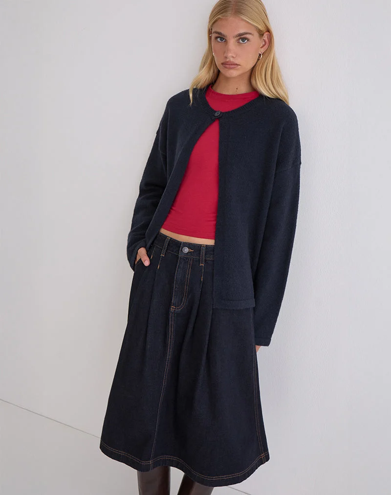 Cardigan Maureen en marine foncée