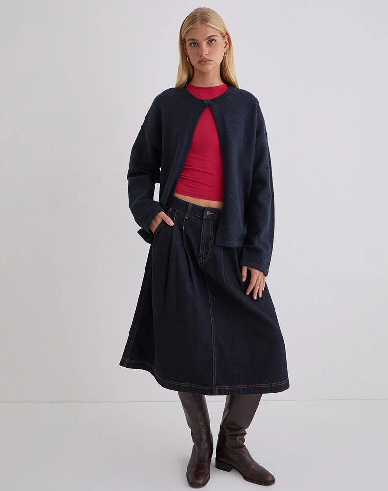 Cardigan Maureen en marine foncée
