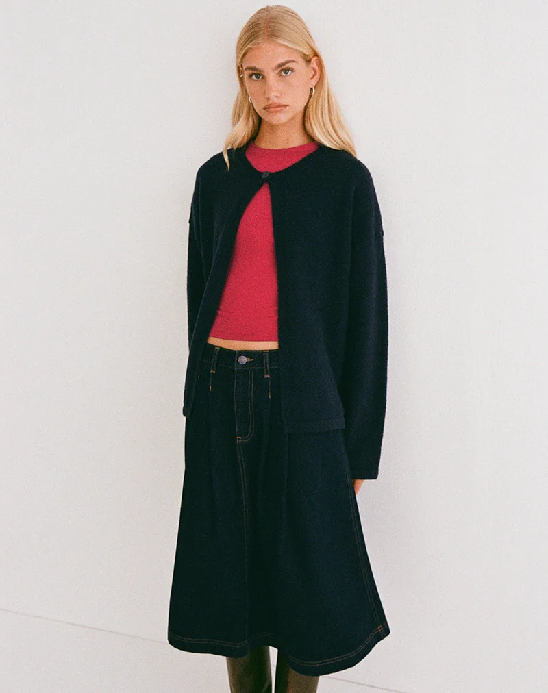 Cardigan Maureen en marine foncée