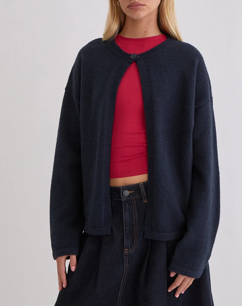 Cardigan Maureen en marine foncée