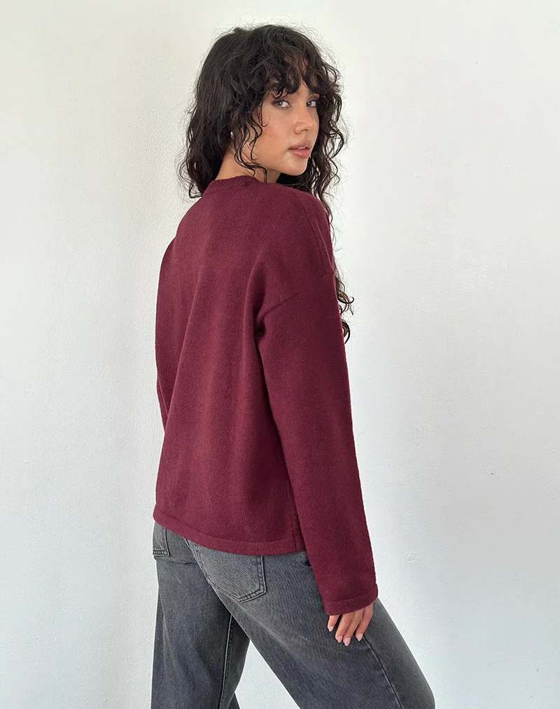 Cardigan Maureen en vin