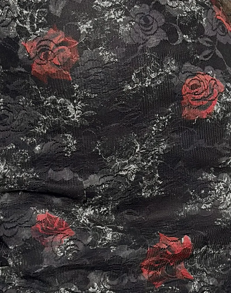 Mini robe Sudra en dentelle Midnight Bloom
