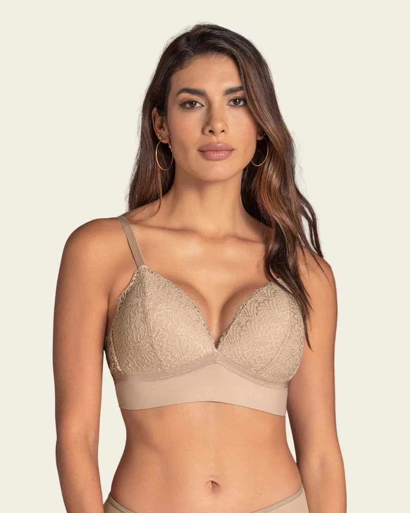 Soutien-gorge à armatures uni en dentelle