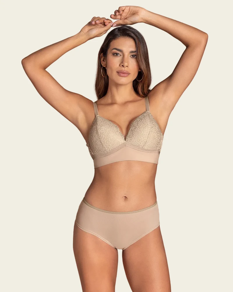 Soutien-gorge à armatures uni en dentelle