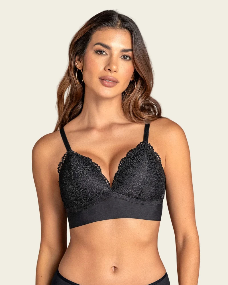 Soutien-gorge à armatures uni en dentelle