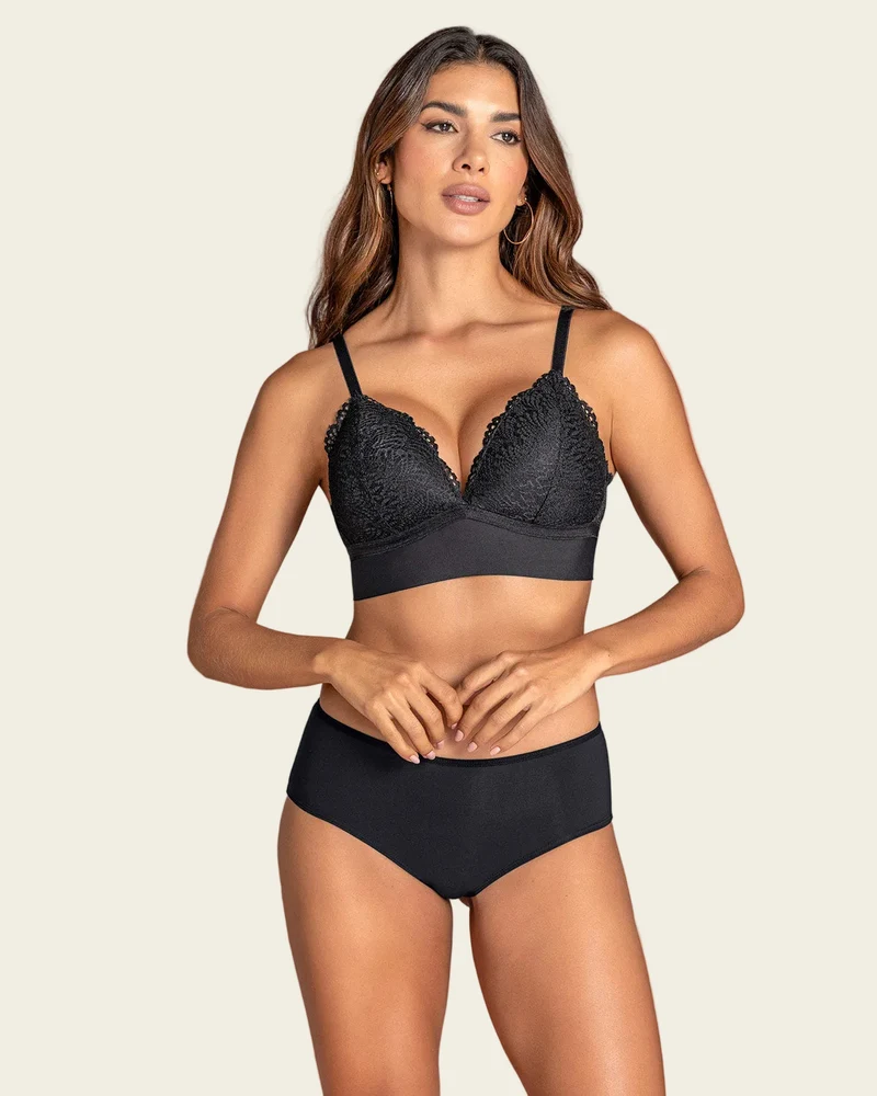 Soutien-gorge à armatures uni en dentelle