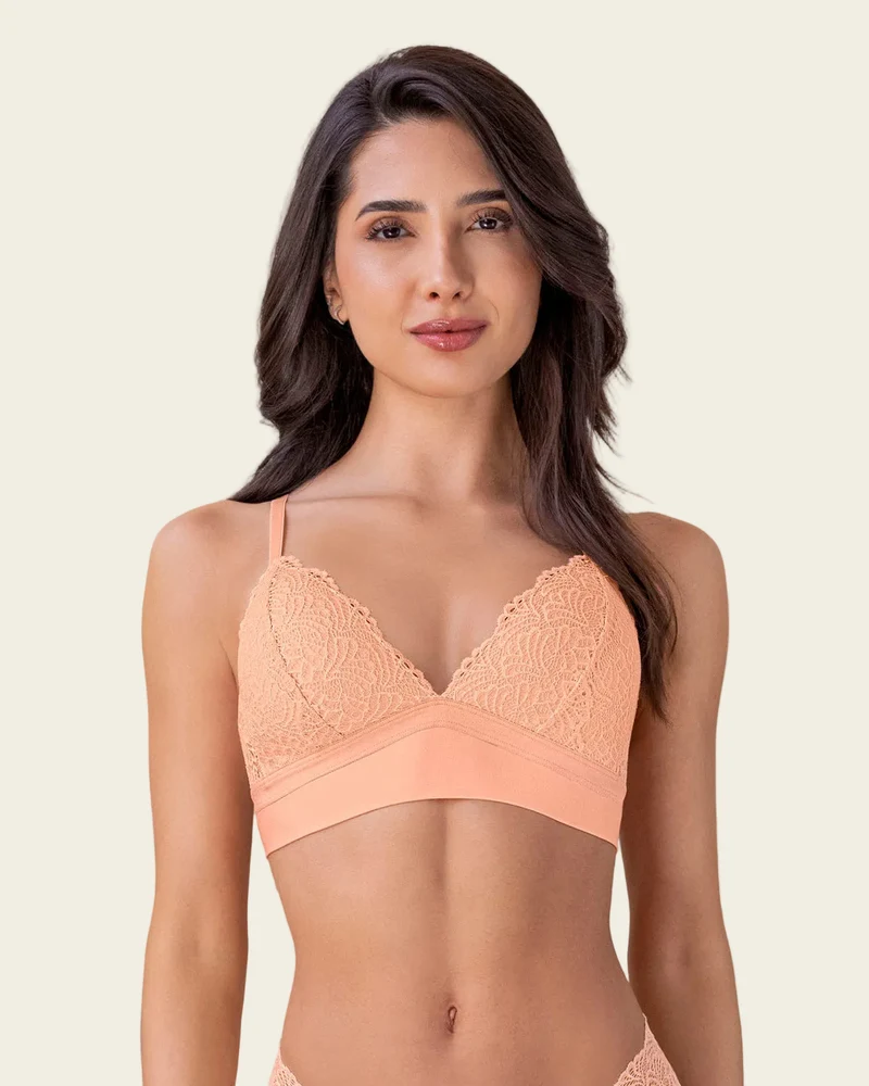 Soutien-gorge à armatures uni en dentelle