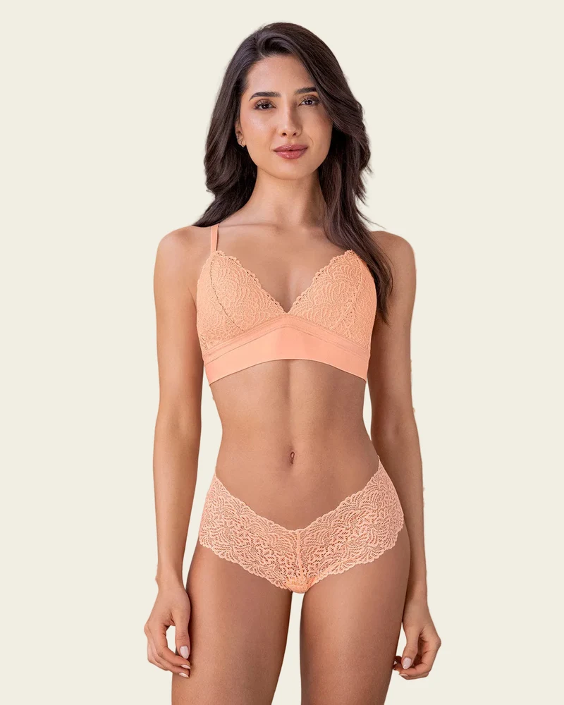 Soutien-gorge à armatures uni en dentelle