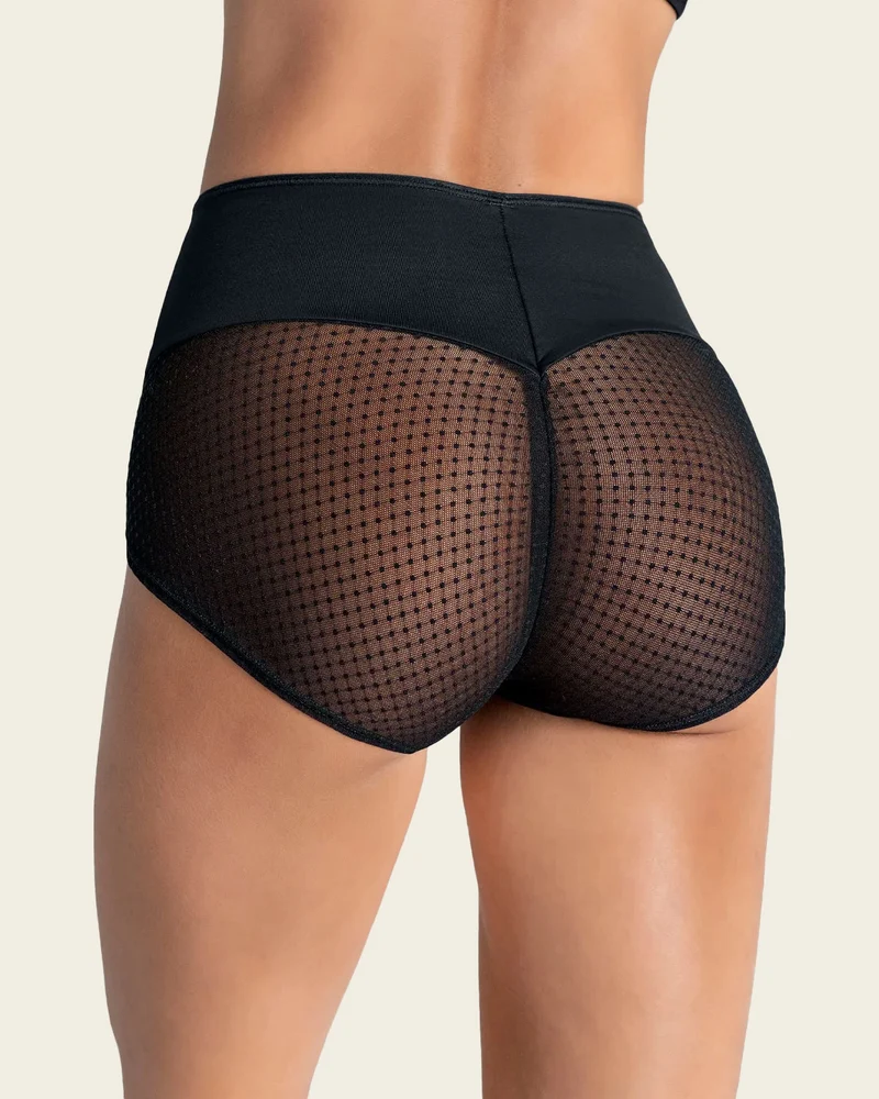 Culotte à compression sur l'abdomen et les fesses en tulle