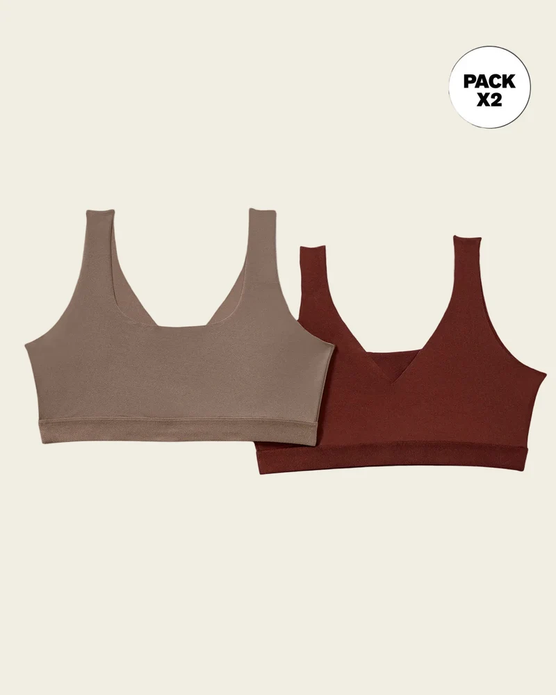 Pack de 2 hauts invisibles à double décolleté